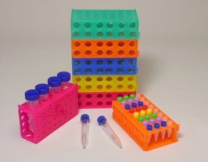 R1030, MTC BIO 4-way Storage Rack for 4x50ml, 12x15ml, 32x0.5/1.5ml, Rainbow PACK of 5 - PK - MTC Bio - GENERAL LAB SUPPLIES