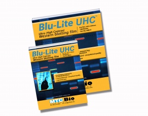 A8815, MTC BIO Blu-Lite™ UHC Autoradiography film, 8x10in, 100 sheets/box - BX - MTC Bio - AUTORADIOGRAPHY FILM - ELECTROPHORESIS AND WESTERN BLOT