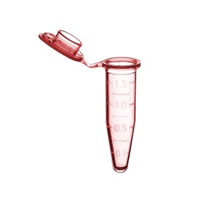 C2000-R, MTC BIO Microtube w/ cap, 1.5mL, red, w/ self-standing bag &amp; Stop-Pops™ (Case of 500) - CS - MTC Bio - 1.5 mL MICROCENTRIFUGE TUBES - TUBES AND VIALS - MICROCENTRIFUGE TUBES