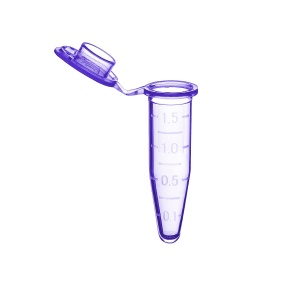 C2000-P, MTC BIO Microtube w/ cap, 1.5mL, purple, w/ self-standing bag &amp; Stop-Pops™ (Case of 500) - CS - MTC Bio - TUBES AND VIALS