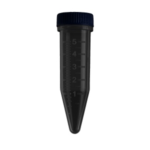 C2540-OB, MTC BIO Sterile Five-O™ 5mL tubes w/ attached screw caps in foam racks, Opaque Black* (Case of 500) - CS - MTC Bio - 5 mL CENTRIFUGE TUBES - TUBES AND VIALS - CENTRIFUGE TUBES