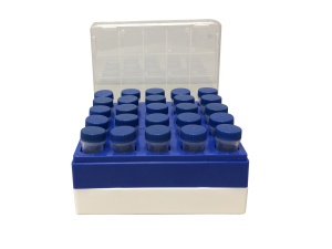 C2581, MTC BIO Freezer box, polycarbonate, for 25 (5x5) 5mL tubes (Case of 5) - CS - MTC Bio - GENERAL LAB SUPPLIES