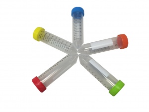 C2751, MTC BIO SpectraTube™ 50mL PP (29x115mm), flat rainbow screw cap, bulk bags, 25 tubes of each color per bag, 4 bags of each color per pack (Case of 500) - CS - MTC Bio - 50 mL CENTRIFUGE TUBES - TUBES AND VIALS - CENTRIFUGE TUBES