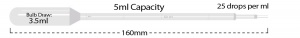 P4113-00, MTC BIO Transfer Pipette 5 mL Capacity, NON-STERILE, GRADUATED, LARGE BULB - Bulk Pack (Case of 250) - CS - MTC Bio - TRANSFER PIPETTES - PIPETTES