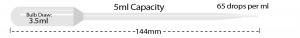 P4122-01, MTC BIO Transfer Pipette 5 mL Capacity, NON-STERILE, EXTENDED TIP, STANDARD BULB - Bulk Pack (Case of 500) - CS - MTC Bio - PIPETTES