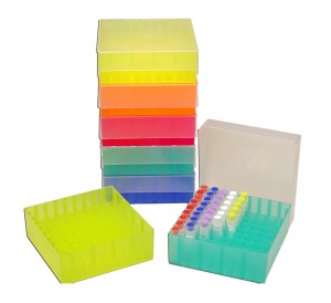 R1060, MTC BIO Rack, freezer, PP, 81x2mL, (130x130x45mm) Rainbow Pk - CS - MTC Bio - TUBE AND MICROTUBE RACKS - GENERAL LAB SUPPLIES