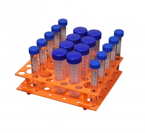 R1070, MTC BIO Rack for 30x15mL &amp; 20x50mL (17x20x6cm), Orange - CS - MTC Bio - GENERAL LAB SUPPLIES