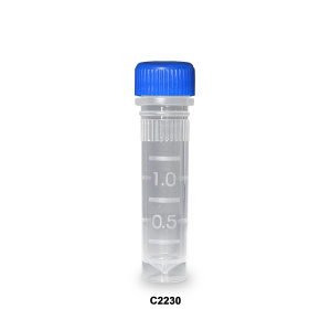 C2230, MTC BIO Screw-cap Microtubes, 2.0mL, self standing, sterile, w/ O-ring, w/ printed graduations, caps assembled, 100 per resealable bag (Case of 1000) - CS - MTC BIO - TUBES AND VIALS