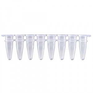 P3010-S, MTC BIO PCR 8-Strips, 0.2ml with Separate Flat Cap Strips, 120/pk - PK - MTC BIO - PCR TUBE STRIPS - PCR SUPPLIES