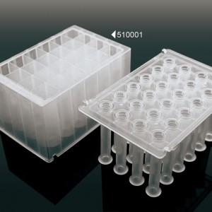 510011, NEST 16 mL 24-Well Deep Well Plates, V Bottom, Square Well, with 24 Well Plastic Comb, 67.6*13.5 mm, Sterile, 1/pk, 25/cs Compatible with Thermo KingFisher System - Nest Scientific USA - DEEP WELL PLATES